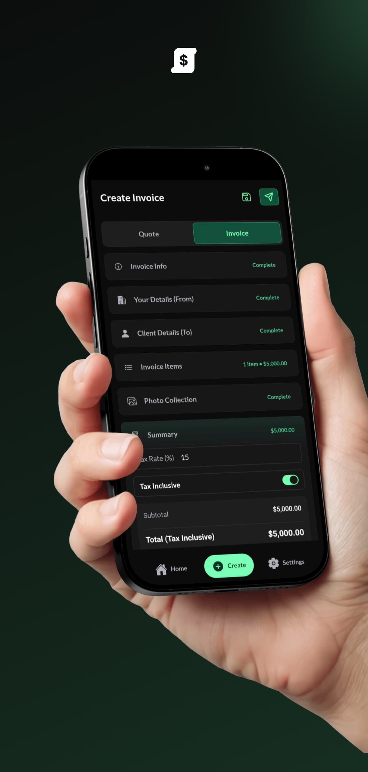 Invoice Studio - create an invoice