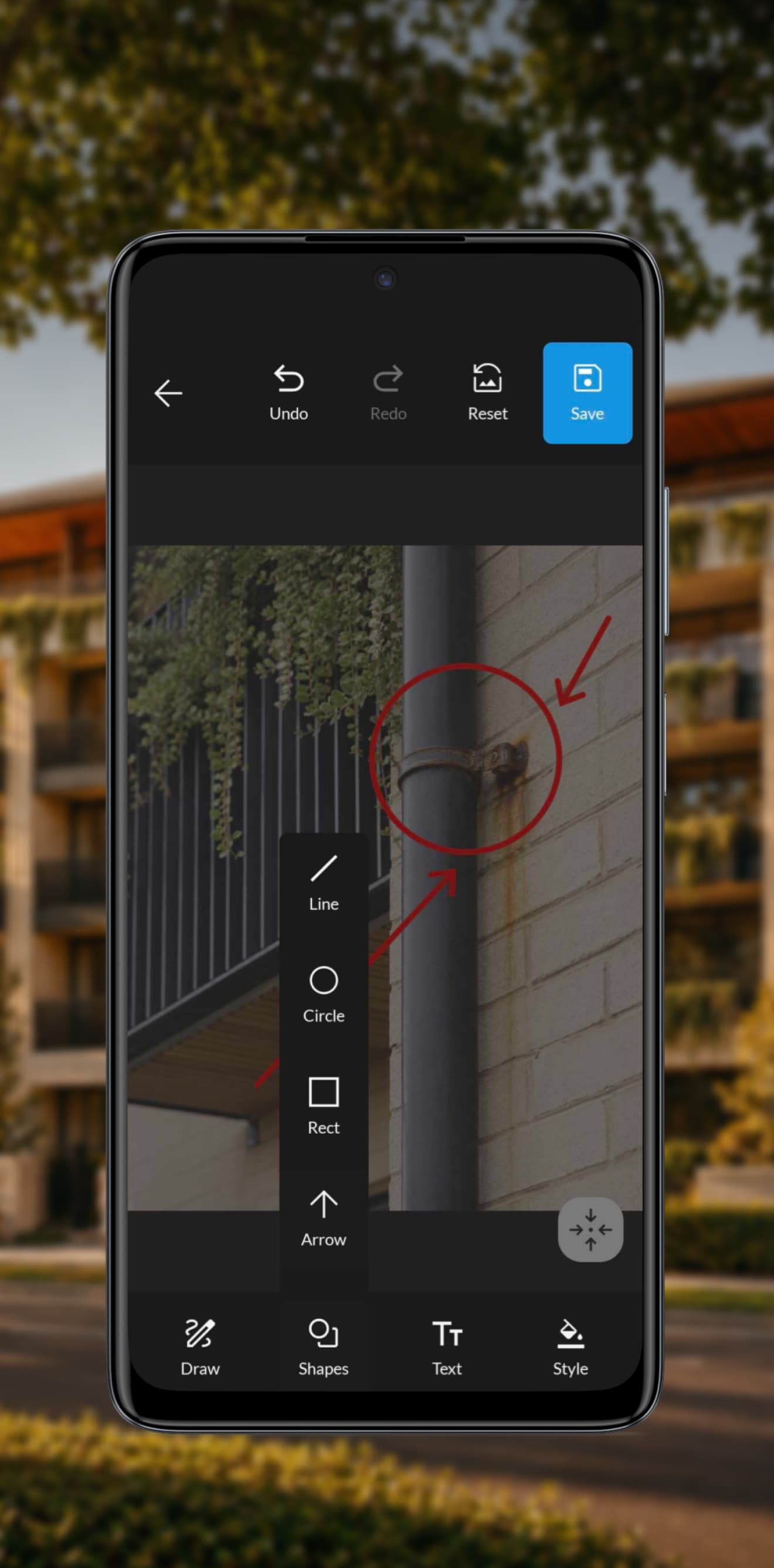 Audit Base - annotated issue photo
