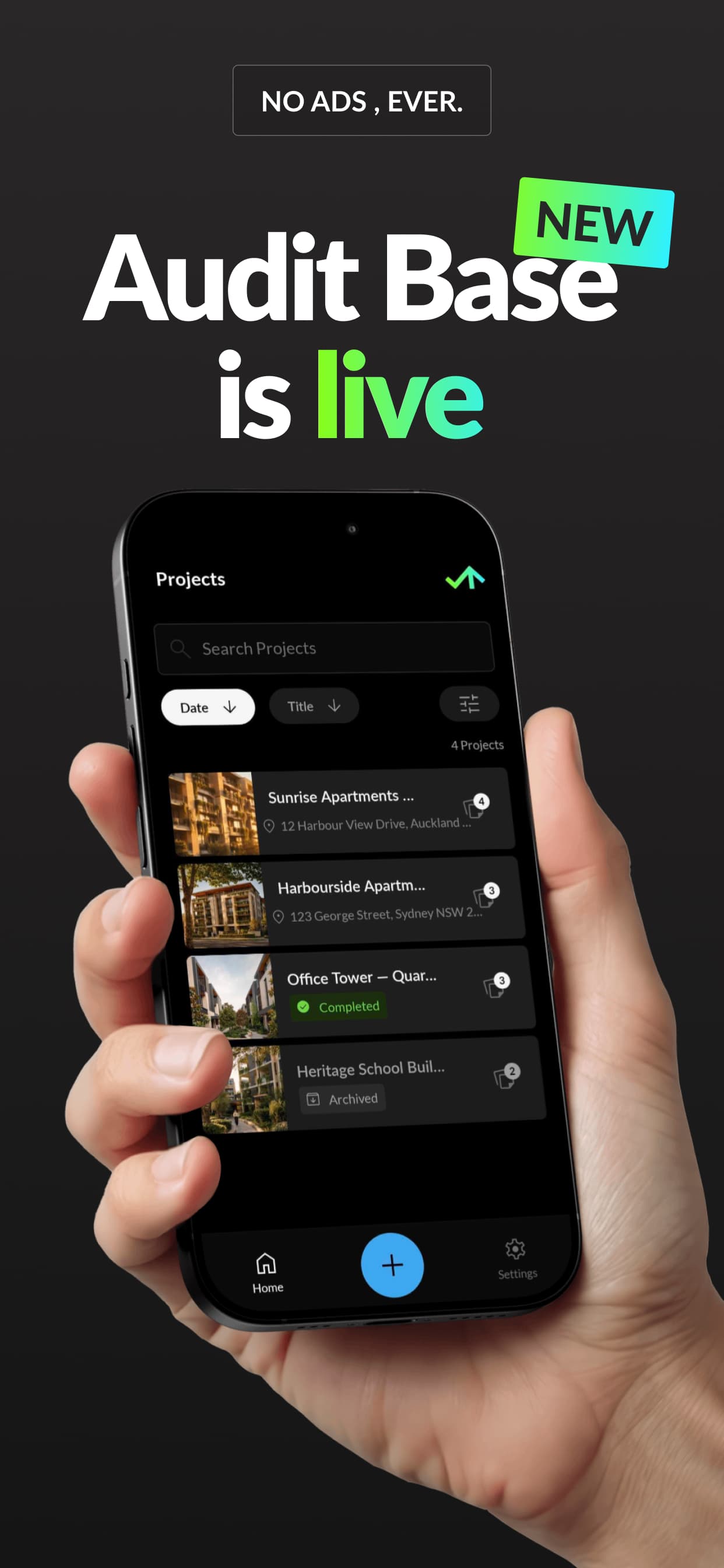 Audit Base app screen 1