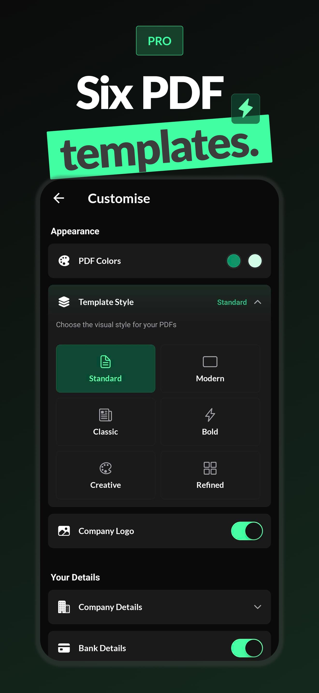 Invoice Studio app screen 4