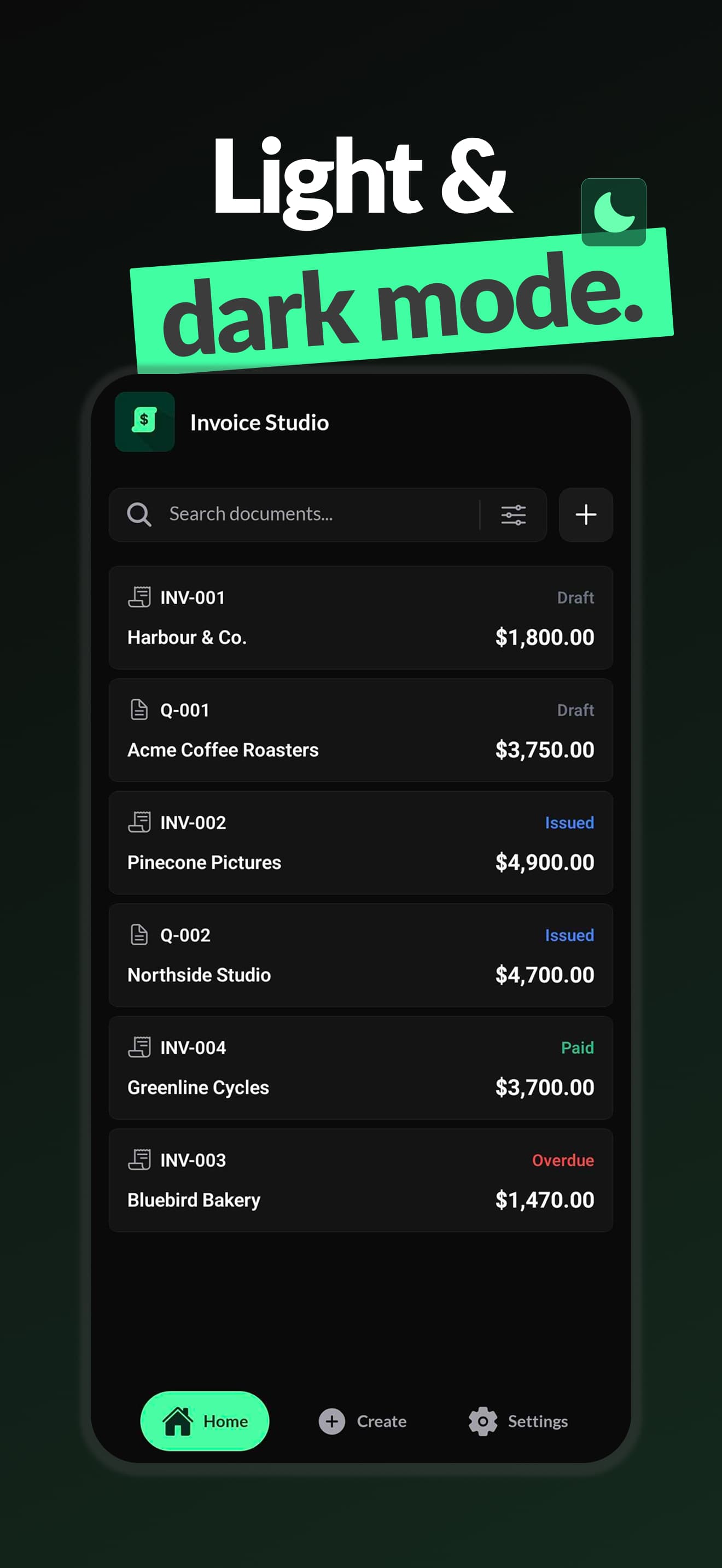 Invoice Studio app screen 7